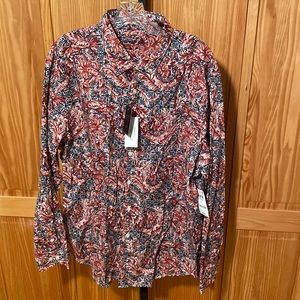 TASSO ELBA men’s floral paisley design button down shirt